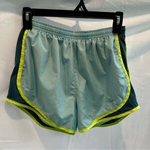 Nike Sky Blue Shorts with Neon Yellow Accents